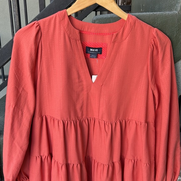 NWT Anthropologie Maeve Amber Tiered Ruffle Tunic Dress Fall Bohemian Country - Picture 2 of 9